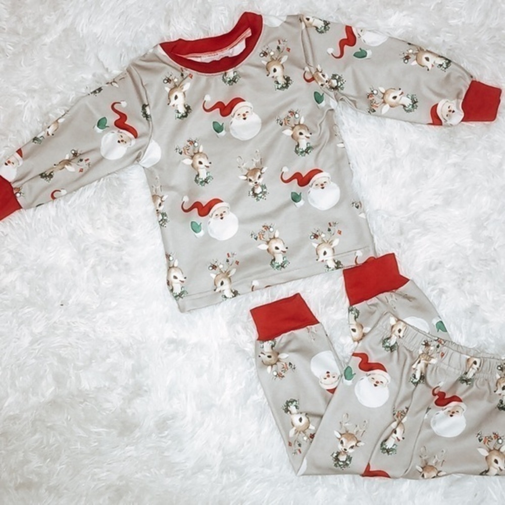 Modern Steel Vintage Christmas Holiday Pajamas